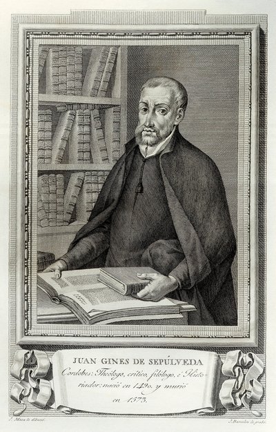 Portrét španělského humanisty a náboženství Juana Gines de Sepulveda (1490-1573) od Spanish School