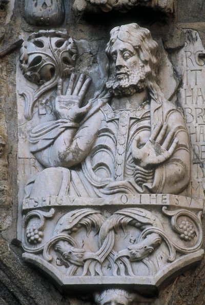 Znázornění proroka Abrahama, basreliéf fasády zlatníků (platerias) od Spanish School