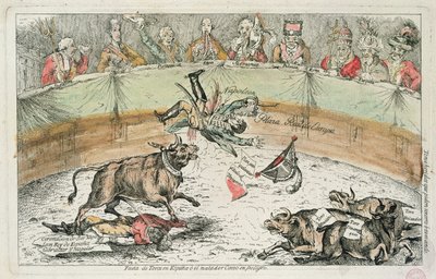 Španělský býk, karikatura Josepha Bonaparta, španělského krále, 1809 od Spanish School