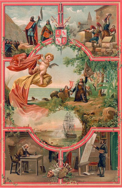 Španělská historie - Frontispis od Spanish School
