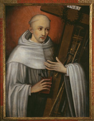 Sv. Bernard z Clairvaux nesoucí pašijové nástroje od Spanish School