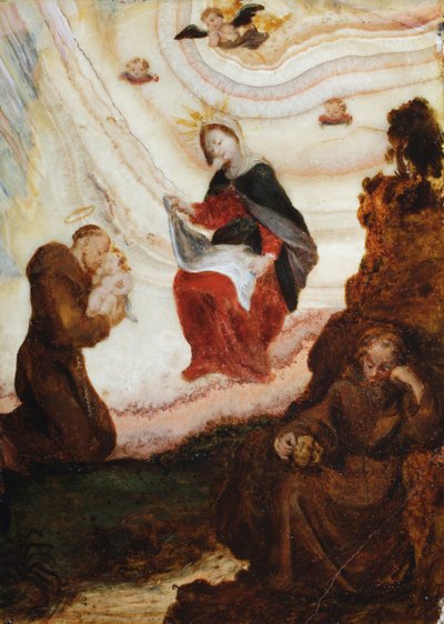Madona s dítětem zjevující se svatému Františkovi (olej) od Spanish School