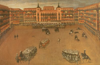 Hlavní náměstí v Madridu během festivalu Velkého býka od Spanish School