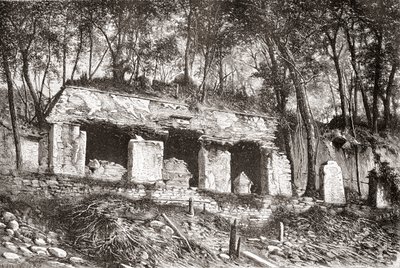 Průčelí paláce v Palenque, jižní Mexiko od Spanish School