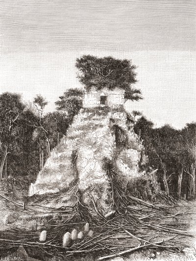 Tikal, Guatemala, Střední Amerika: Chrám Jaguára od Spanish School