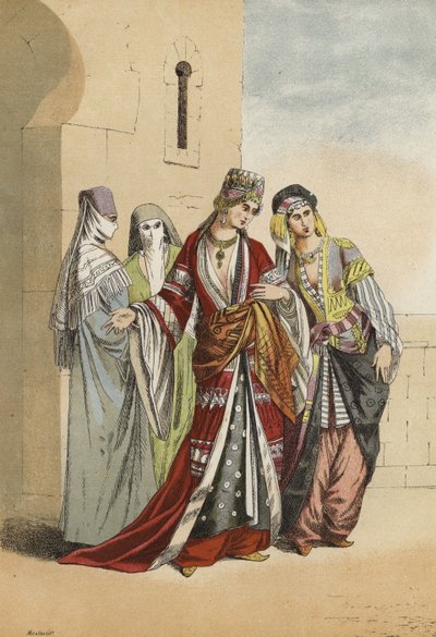 Turecká sultánka a princezna se svými otroky, středověk od Spanish School