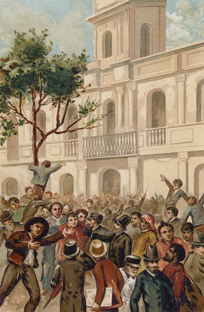 Povstání proti argentinskému prezidentovi Juarezovi Celmanovi, Buenos Aires, 1890 od Spanish School