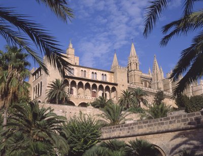 Pohled na palác La Almudaina, Palma de Mallorca od Spanish School
