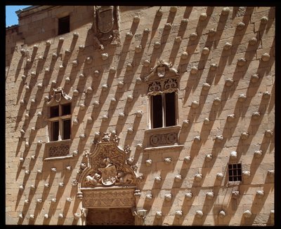 Pohled na gotickou fasádu (1493-1517) od Spanish School