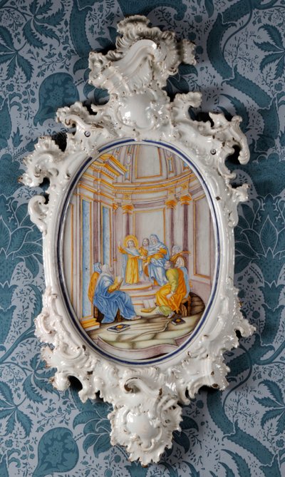 Nástěnná deska, Alcora Ceramic Factory, cca 1750 (cínem glazovaná kamenina) od Spanish School