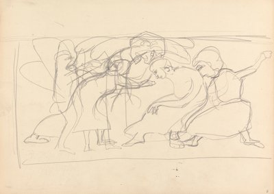 Jeskyně zlatého telete: Studie pro dekorativní panel, ctitele od Spencer Frederick Gore