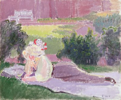 Umělcova manželka v zahradě Rowlandsonova domu od Spencer Frederick Gore