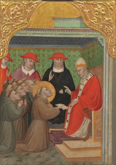 Svatý František před papežem (Schválení františkánské řehole) od Spinello Aretino