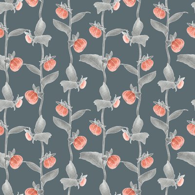 Dahlias coordinate pattern colorway 1, 2020 (grafitová tužka a digitální tisk) od Stacy Hsu