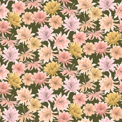 Vzor Mojave Desert Blooms, 2021 (grafitová tužka a digitální tisk) od Stacy Hsu