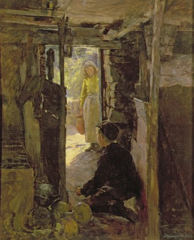 U dveří chaty od Stanhope Alexander Forbes