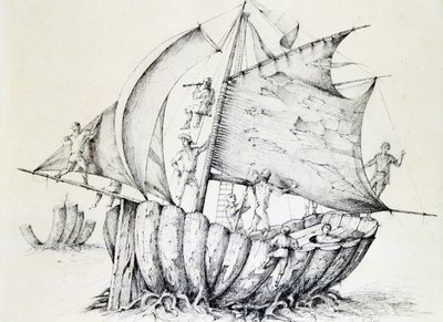 Loď, c1850-1890 od Stanislas Lepine