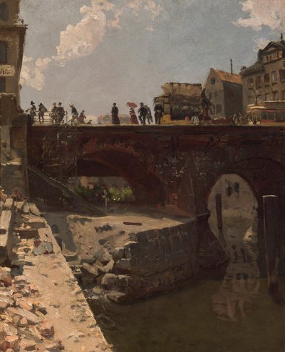 Most ve francouzském městě od Stanislas Victor Edouard Lepine