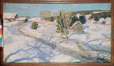 Modrý sníh. Obraz Stanislava Yulianoviče Žukovského (1873-1944), olej na plátně od Stanislav Joulianovitch Joukovski