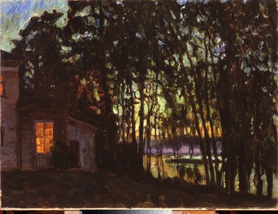 červencová noc. Obraz Stanislava Yulianoviče Žukovského (1873-1944), olej na plátně od Stanislav Joulianovitch Joukovski