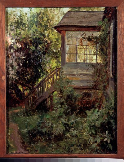 Venkovský dům. Terasa. Obraz Stanislava Yulianoviče Žukovského (1873-1944), olej na plátně. Ruské umění, konec 19.-20. století. Státní Treťjakovská galerie, Moskva. od Stanislav Joulianovitch Joukovski