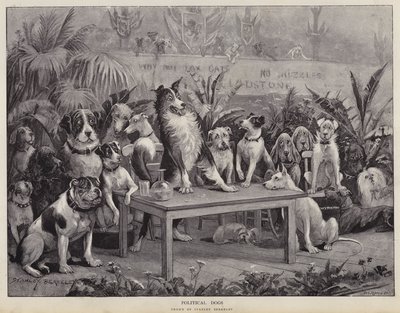 Političtí psi (litho) od Stanley (after) Berkeley
