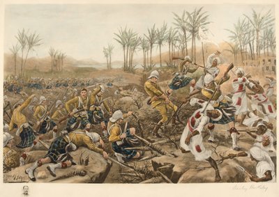 Cameron Highlanders bere ohradu, Atbara, 8. dubna 1898 (fotolitografie) od Stanley Berkeley