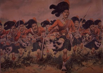 Charge of the Black Watch, cca 1900 od Stanley L. (after) Wood