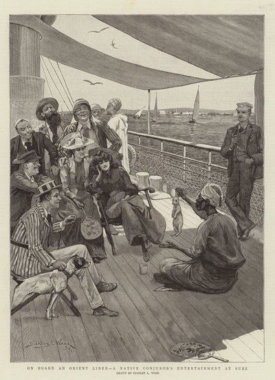 Na palubě Orient Liner, domorodé kouzelnické zábavy v Suezu od Stanley L. Wood