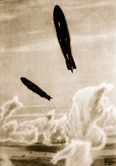 Zepps on North Sea Patrol, ilustrace z 