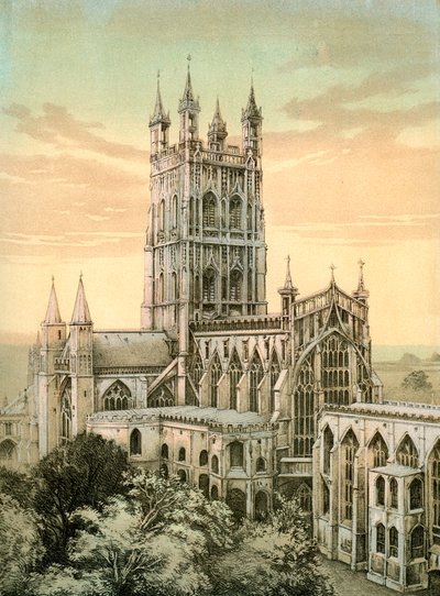Katedrála v Gloucesteru, Gloucestershire, c1870 od Stannard and Son
