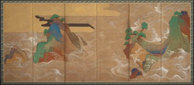 Vlny v Matsushima, 17. století. od Sôtatsu