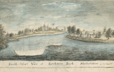 Batchacre Park: tónovaná kresba, nd [? 19. století] od Stebbing Shaw