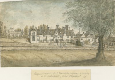 Blithfield Hall: malba akvarelem, nd [18. století] od Stebbing Shaw