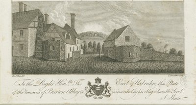 Burton-upon-Trent Abbey: rytina, nd [c1795] (tisk) od Stebbing Shaw