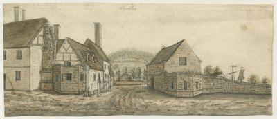 Burton-upon-Trent Abbey: malba akvarelem a [c 1795] od Stebbing Shaw