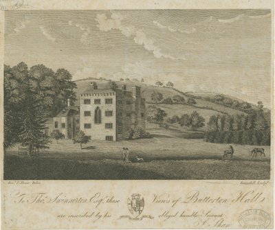 Butterton Hall: rytina a [18. století] od Stebbing Shaw