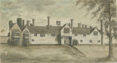 Drayton Bassett - "Drayton Manor": malba vodovými barvami, nd [1789] od Stebbing Shaw