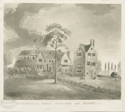 Dunstall Hall: rytina akvatinty, nd [1762-1802] (tisk) od Stebbing Shaw