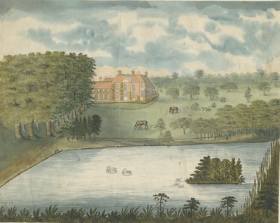 Freeford Hall: malba vodovými barvami, nd [1762-1802] od Stebbing Shaw