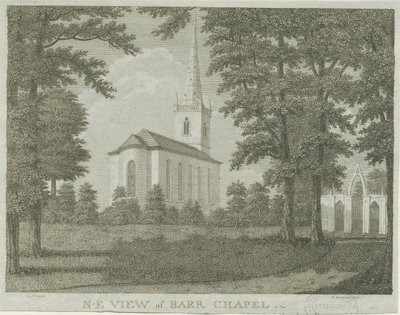 Great Barr Chapel: rytina, nd [1762-1802] od Stebbing Shaw