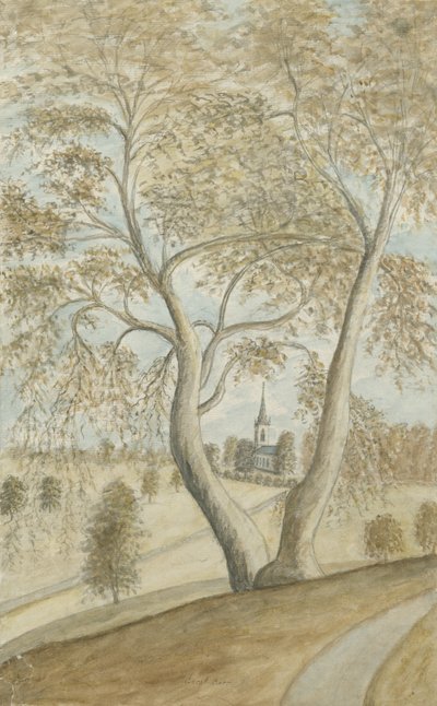 Great Barr Chapel: malba vodovými barvami, nd [1762-1802] od Stebbing Shaw