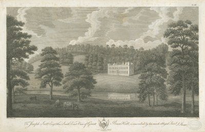 Great Barr Hall: rytina, nd [1762-1802] od Stebbing Shaw