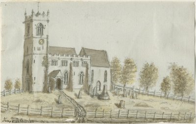 Kings Bromley Church: malba akvarelem a [c 1796] od Stebbing Shaw
