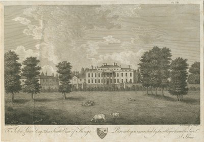 Kings Bromley Hall: rytina, [17]96 (tisk) od Stebbing Shaw