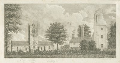 Lapley Church: rytina od Stebbing Shaw