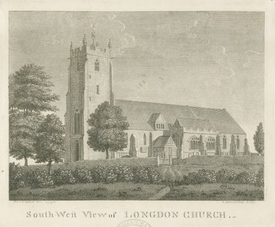 Longdon Church: rytina od Stebbing Shaw