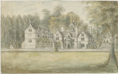 Norton Canes - Little Wyrley Hall: malba vodovými barvami, nd [1762-1802] od Stebbing Shaw