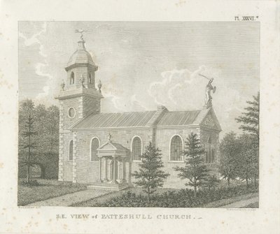 Patshull Church: rytina, nd [1762-1802] od Stebbing Shaw