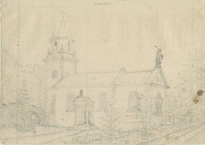 Patshull Church: kresba tužkou, nd [1762-1802] od Stebbing Shaw